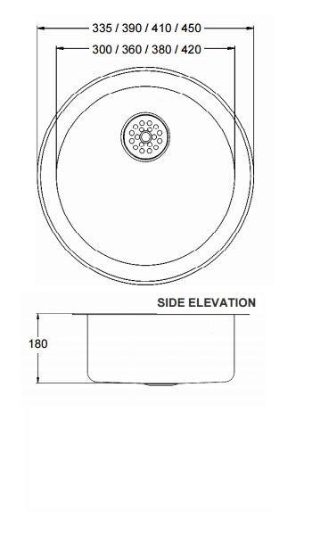 round inset wash basin with overflow dimensions
