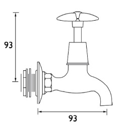 wall mounted cross head operation taps dimensions
