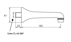 wall mounted basin spout dimensions