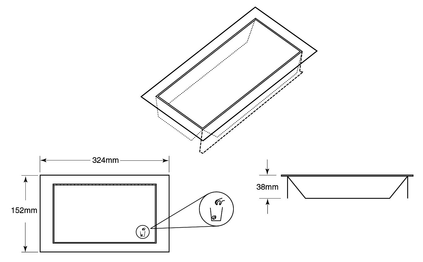 countertop mounted horizontal or vertical waste door dimensions